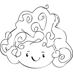 Hand drawn child doodle face