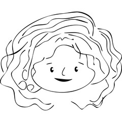 Hand drawn child doodle face
