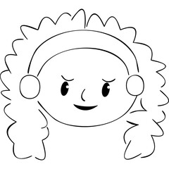 Hand drawn child doodle face