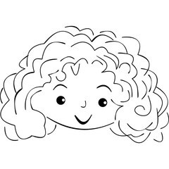 Hand drawn child doodle face