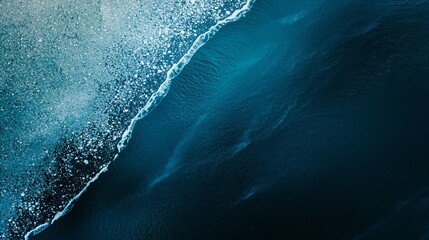 Antarctic ice shelf fracturing into geometric blue shards against warming red ocean currents.