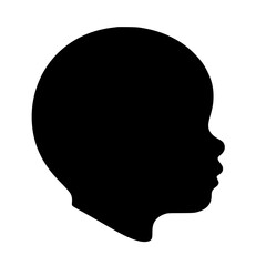 Baby Face Silhouette Icon &ndash; Minimalist Black SVG Clipart