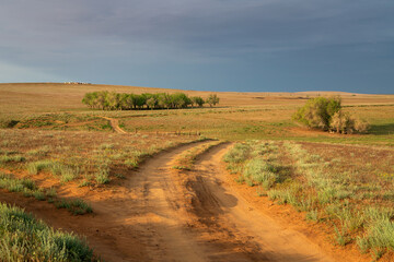 View of semi-desert landscapes opening from the foot of the tourist center 