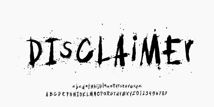  Ink Distressed Grunge Font. Horror Font. Dirty Graffiti Splatter Font. Display font. Creative Hand Drawn Alphabet. Street Art Fashion Designs vector illustration