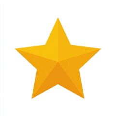 Obraz premium Golden Five Pointed Star on White Background