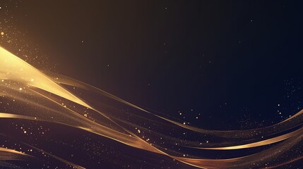 黒い背景と光のカーテンの様な波打つグラフィック画像