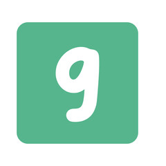  White handwritten number nine inside green rounded square. Simple modern design perfect for counting graphics, labels, icons, math visuals, and clean creative illustrations.