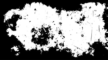 Distressed Grunge Border Frame with Scratch and Splatter Texture in Black and White