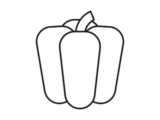 Paprika icon. Fruits and vegetables outline icon. Simple vector illustration in modern thin line style.