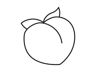 Peach icon. Fruits and vegetables outline icon. Simple vector illustration in modern thin line style.