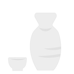 お猪口と徳利の和風イラスト素材