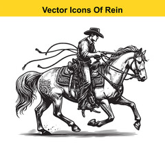 Fototapeta premium Western Horse Reins – Traditional Cowboy Riding Gear, Symbol of Control and Heritage