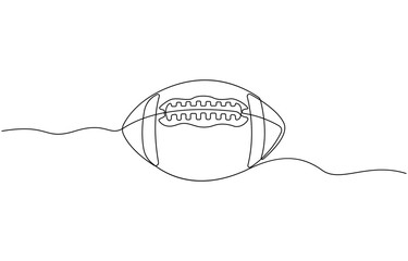 Continuous Line Drawing of American Football Icon. Hand Drawn Symbol Vector Illustration, American football ball. Game sports equipment.