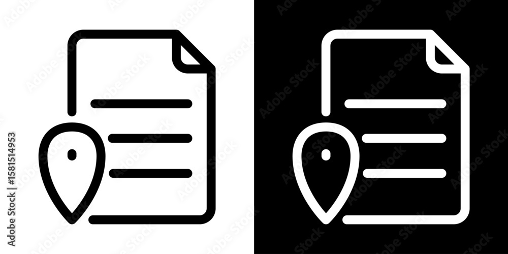 Poster document location icon symbol file map pointer address position navigation place marker outline