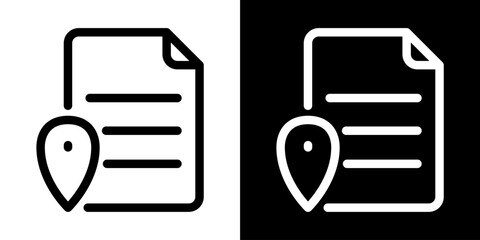 Document Location Icon Symbol File Map Pointer Address Position Navigation Place Marker Outline