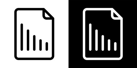 Document Chart Icon Symbol Data Report Analysis Business Finance Statistics Graph Decline Decrease Loss Downtrend Outline