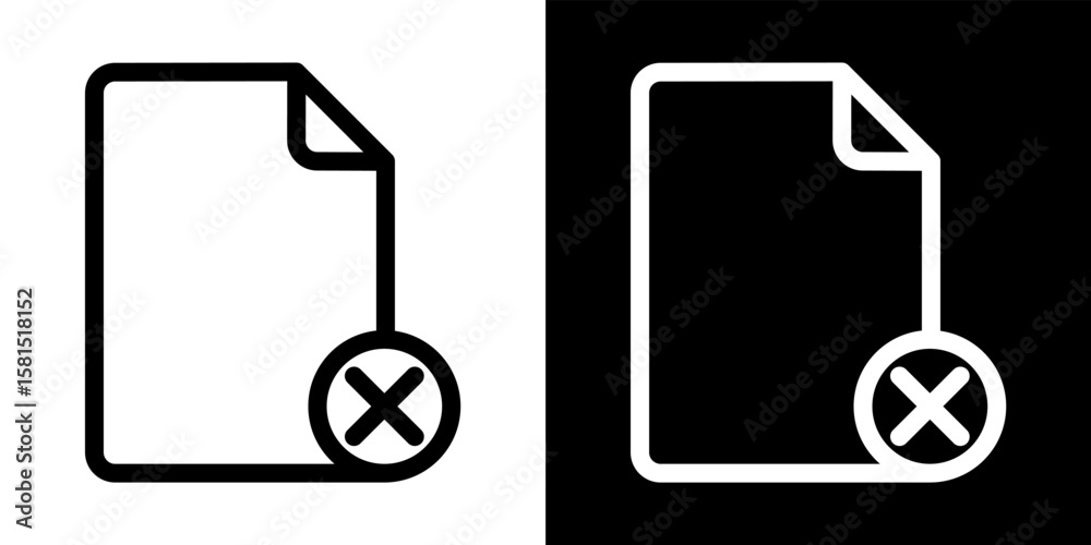 Poster delete document icon remove invalid file symbol