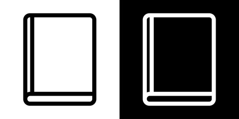 Book Textbook Icon Education Library Outline Minimalist Reading Study Black White Background