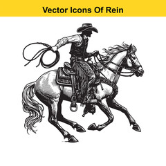 Obraz premium Western Horse Reins – Traditional Cowboy Riding Gear, Symbol of Control and Heritage