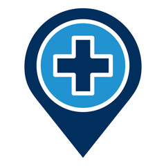 Obraz premium Location Blue Color Icon
