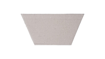 Blank cardboard in trapezoid shape isolated on transparent background
