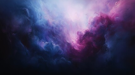 Fototapeta premium 黒い背景でシンプルな宇宙空間の星雲の様な煙で曇ったグラフィック画像