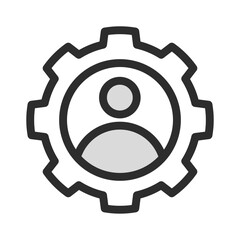 Gear User Settings Icon Profile Management Customization System Symbol