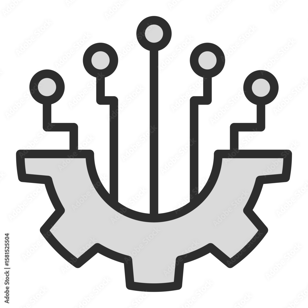 Poster decentralized network blockchain icon vector distributed system technology