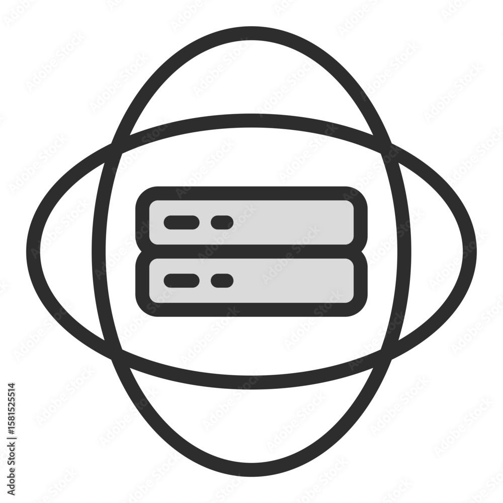 Poster server icon vector data hosting storage network solution