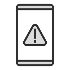 Mobile Phone Warning Error Smartphone Icon Digital Problem Alert Notification