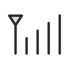 Antenna Signal Bars Icon Vector Mobile Connection Strength