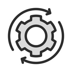Process Automation Gear Icon Vector Workflow Cycle Continuous Improvement