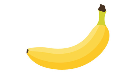 Single Banana Illustration, Fresh Yellow Fruit on White