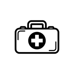 Obraz premium Medical kit with first aid cross symbol for health and emergency