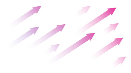 Fototapeta premium Pink Gradient Diagonal Arrows on Transparent Background 