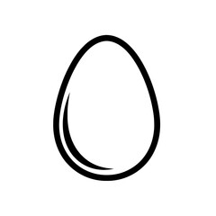Black egg shape with outline and curve details for design projects