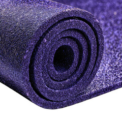 Rolled-up dark purple fabric material
