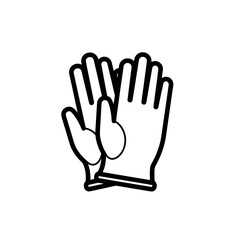 Obraz premium Outlined hand icon with a gloved style for safety or caution symbols