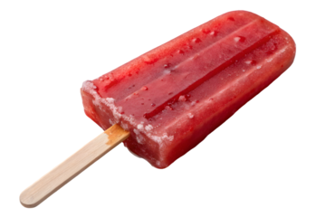 Chilled Delight: A refreshing, vibrant, red popsicle, a sweet and icy treat on a warm day.
