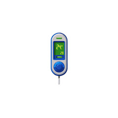 Digital blood glucose meter, showing reading