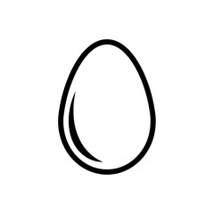 Chicken egg icon outline isolated on black background