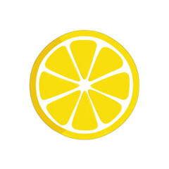 Circular yellow lemon slice graphic