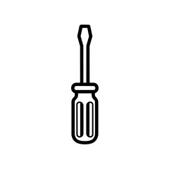 Line drawing of a flathead screwdriver with handle and blade