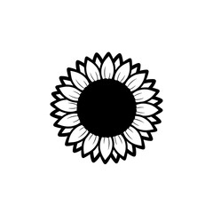 Sunflower pattern with outlined flower motif for decorative projects
