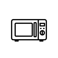 Microwave oven outline on black background for kitchen appliances