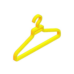 3D isometric yellow plastic hanger