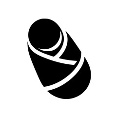 Baby Swaddle Silhouette Icon – Minimalist Black SVG Clipart