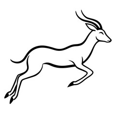 Fototapeta premium gazelle leaping gracefully on white background