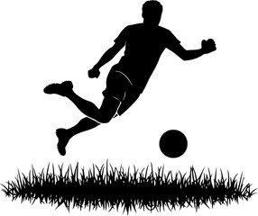 Naklejka premium Two football player silhouette, silhouette, sport, vector, people, illustration, football, silhouettes, ball, player, running, soccer, men, dance, action, black, woman, sports, basketball, game, compe