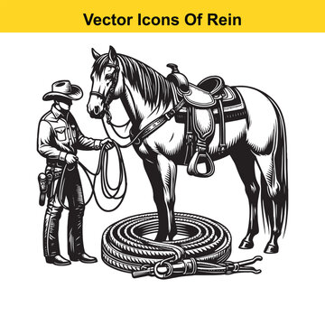 Western Horse Reins &ndash; Traditional Cowboy Riding Gear, Symbol of Control and Heritage